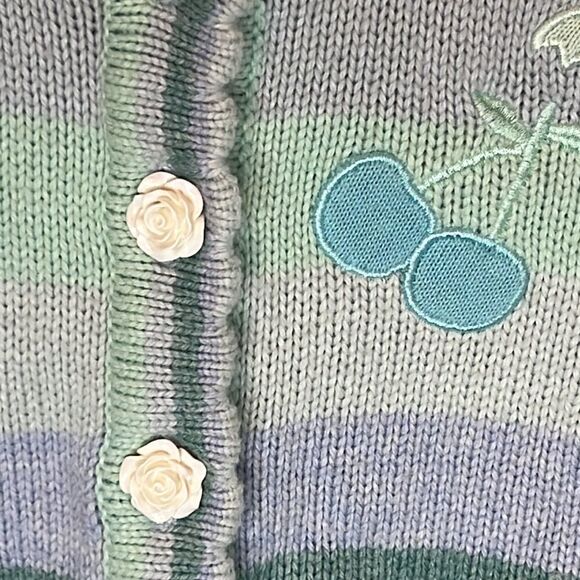 NWT LoveShackFancy Vesper Cropped Cardigan Mint Julep Multi Size Medium - Picture 5 of 16